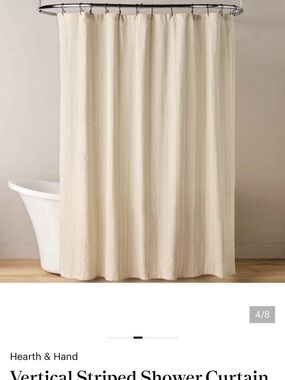 Hearth & Hand Neutral Cream Textured Shower Curtain